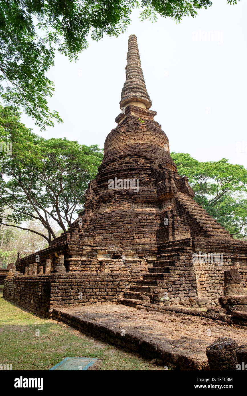 Thailand, Sukhothai, Si Satchanalai Historical Park, pagoda Stock Photo