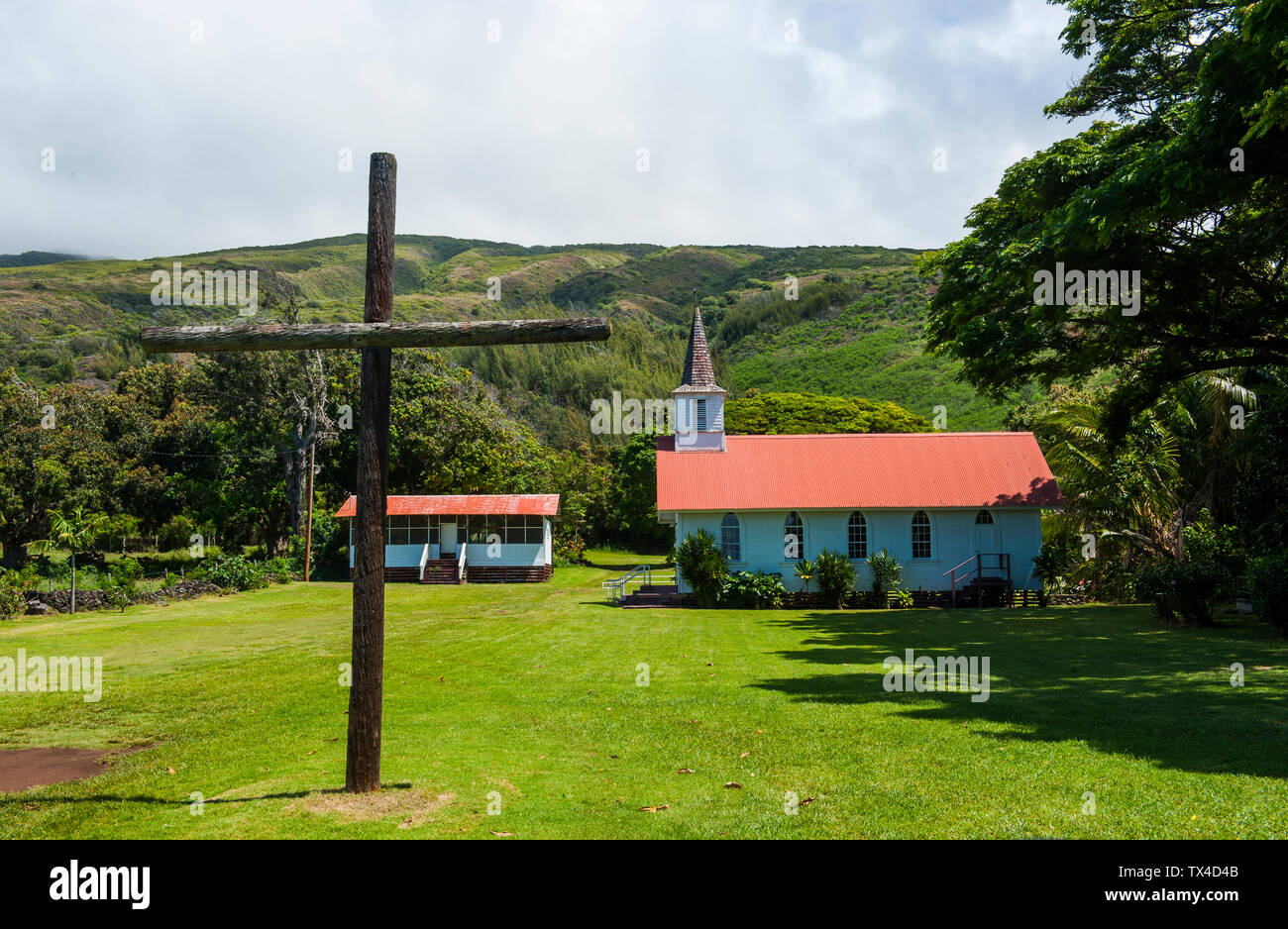 Hawaii, island of Molokai, our lady of seven sorrows church Stock Photo