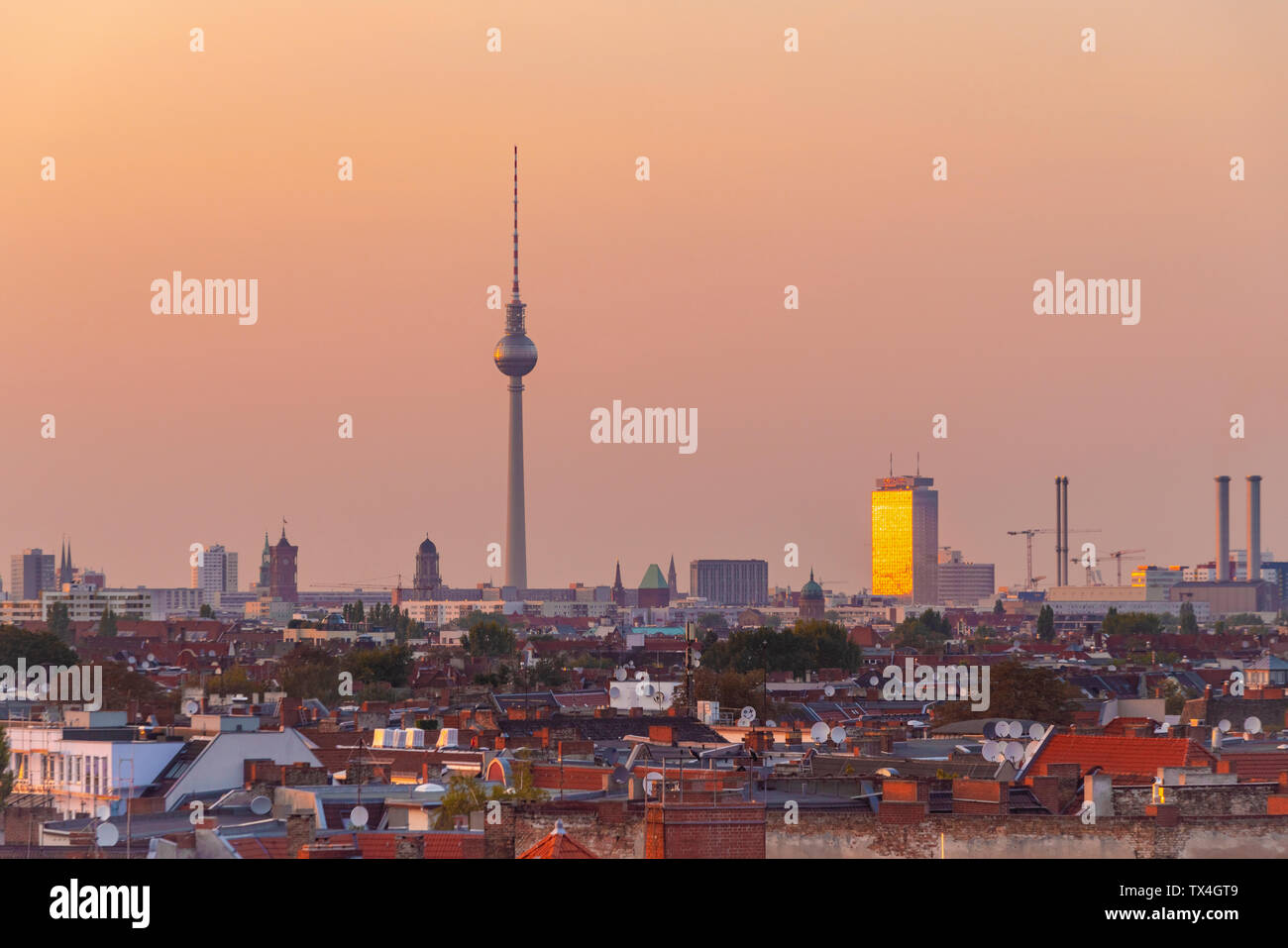 Germany, Berlin, skyline by sunset Stock Photo