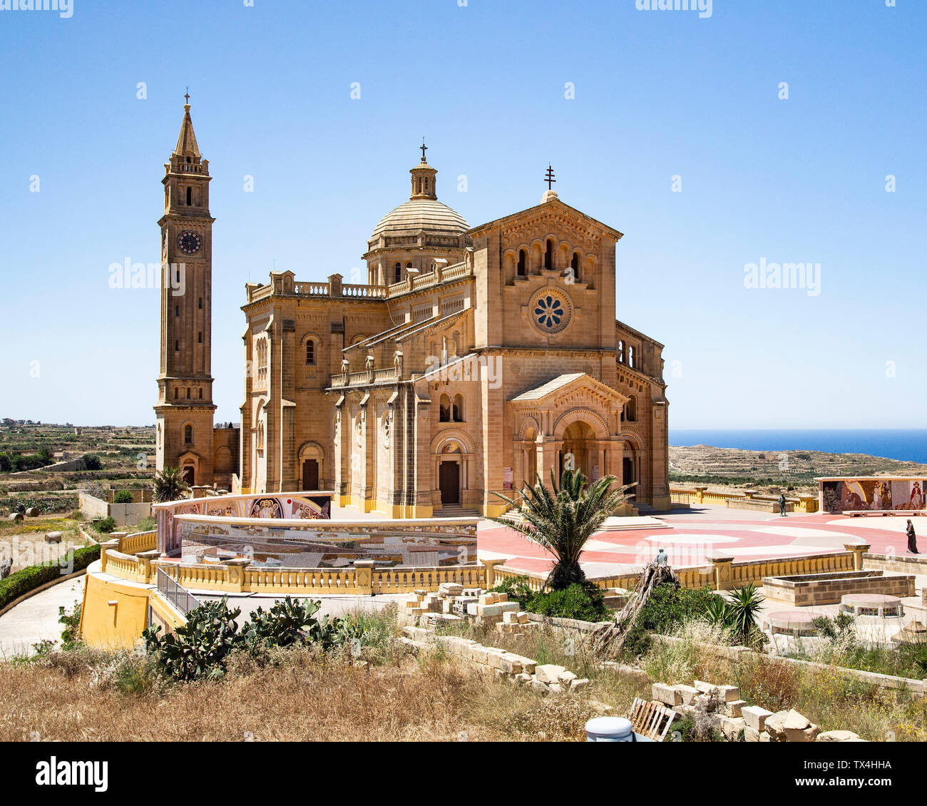 The Basilica of the National Shrine of the Blessed Virgin of Ta' Pinu on Gozo, near Malta Stock Photo