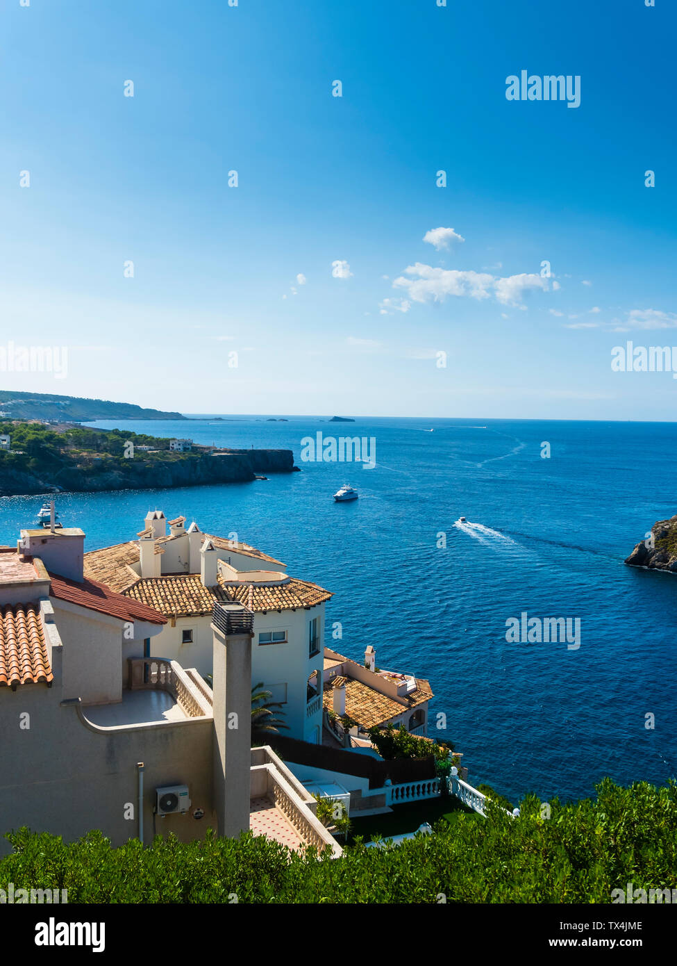 Spain, Balearic Islands, Mallorca, Bay of Santa Ponca, Isla Malgrats Stock Photo