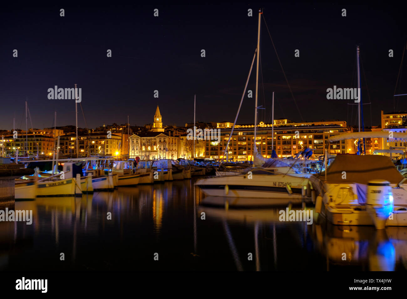 France, Marseille, old town, old harbour at night Stock Photo - Alamy