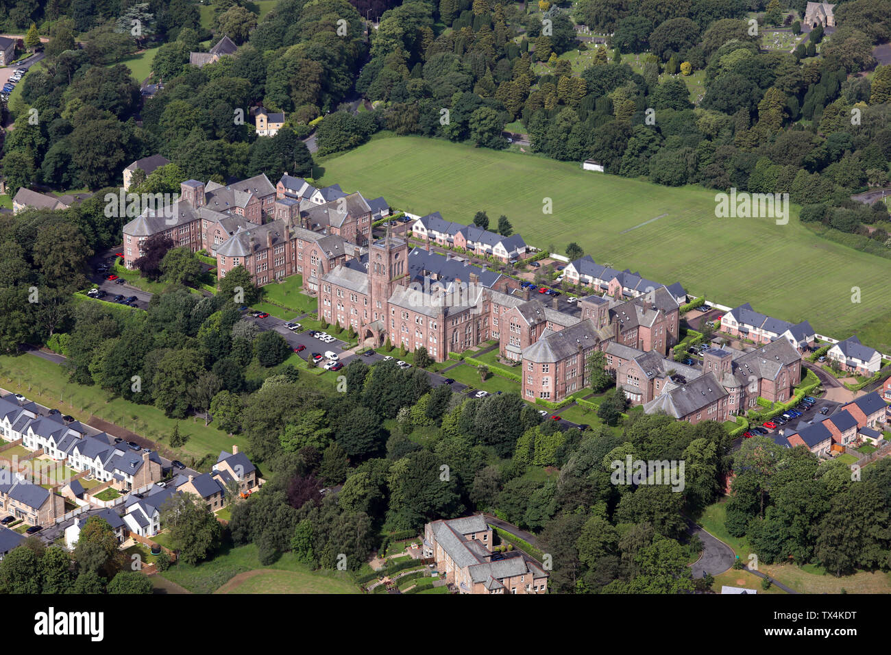 aerial view of Kershaw Drive housing development on the site of the