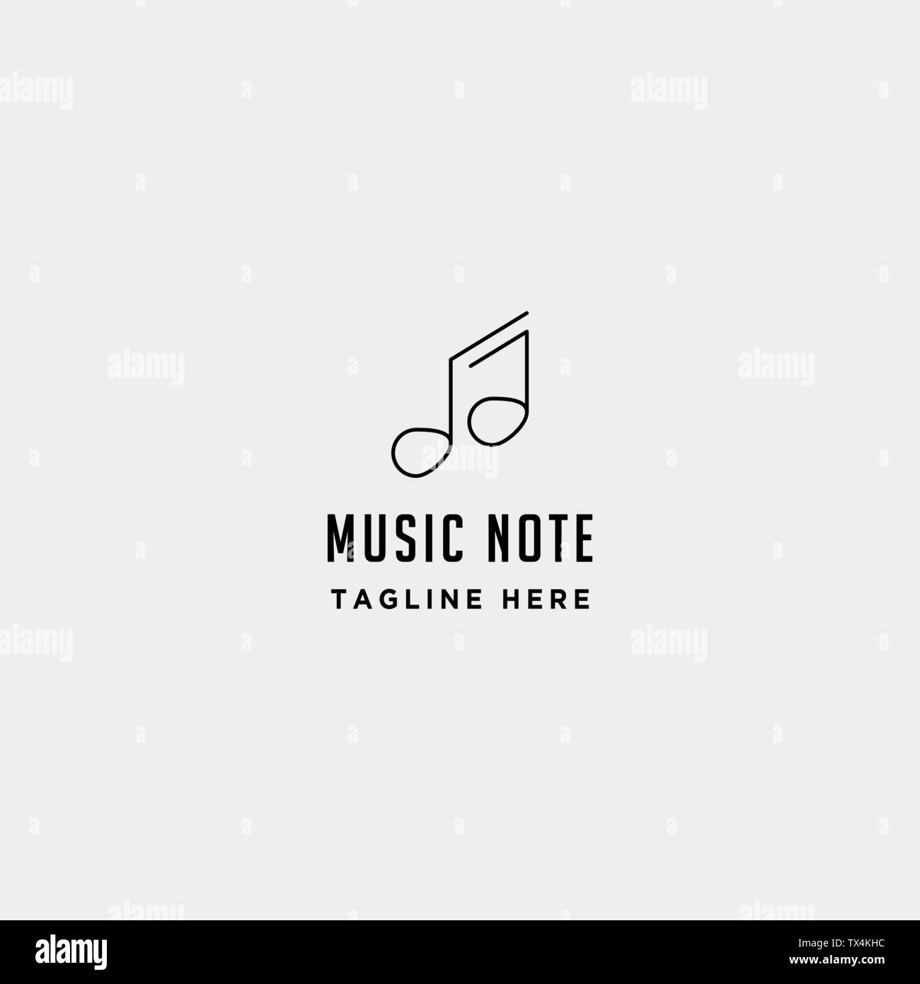 music symbol logo vector simple icon line isolated Stock Vector Image