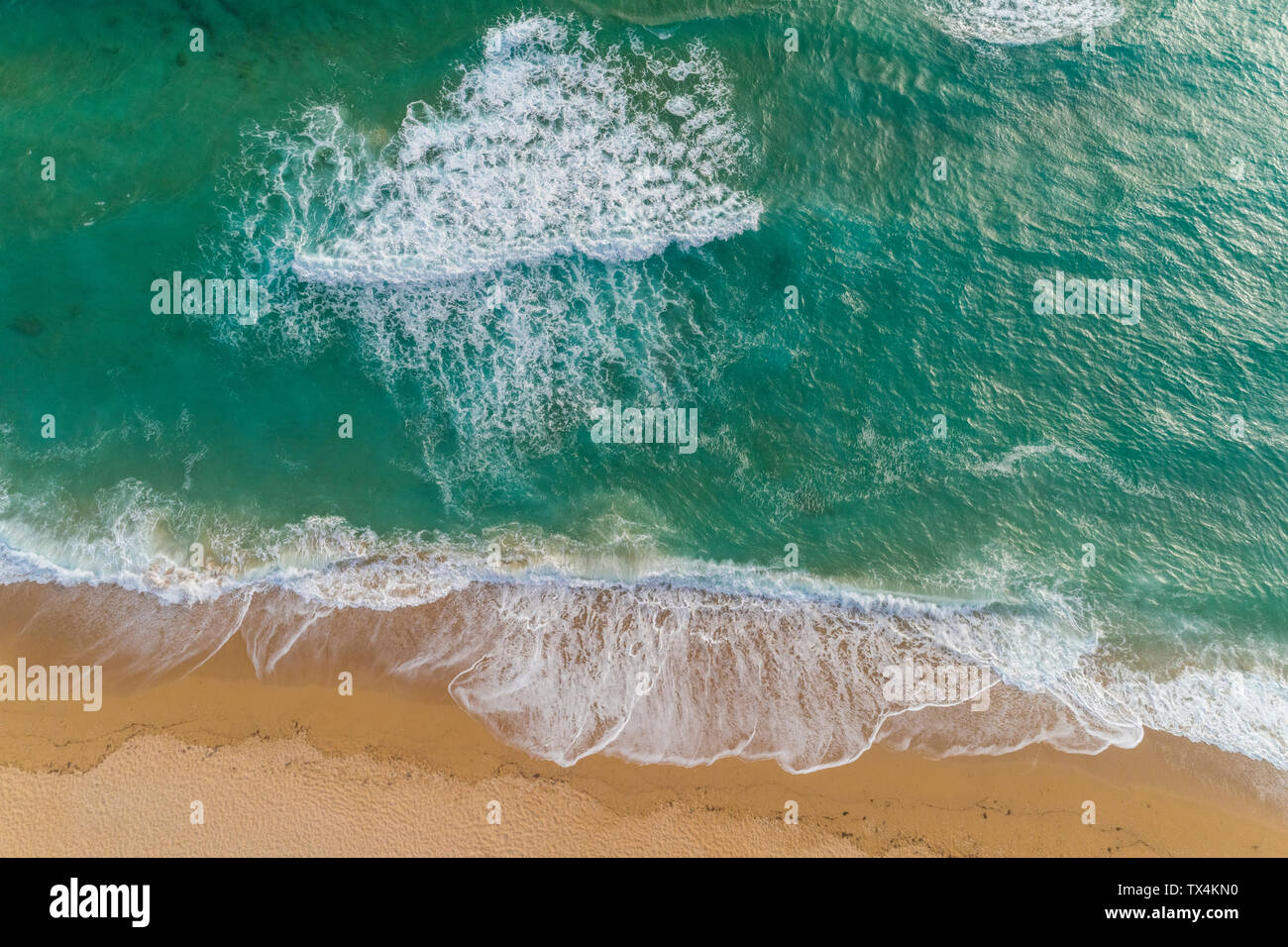 Greece, Preveza, aerial view beach and sea at Vrachos Beach Stock Photo