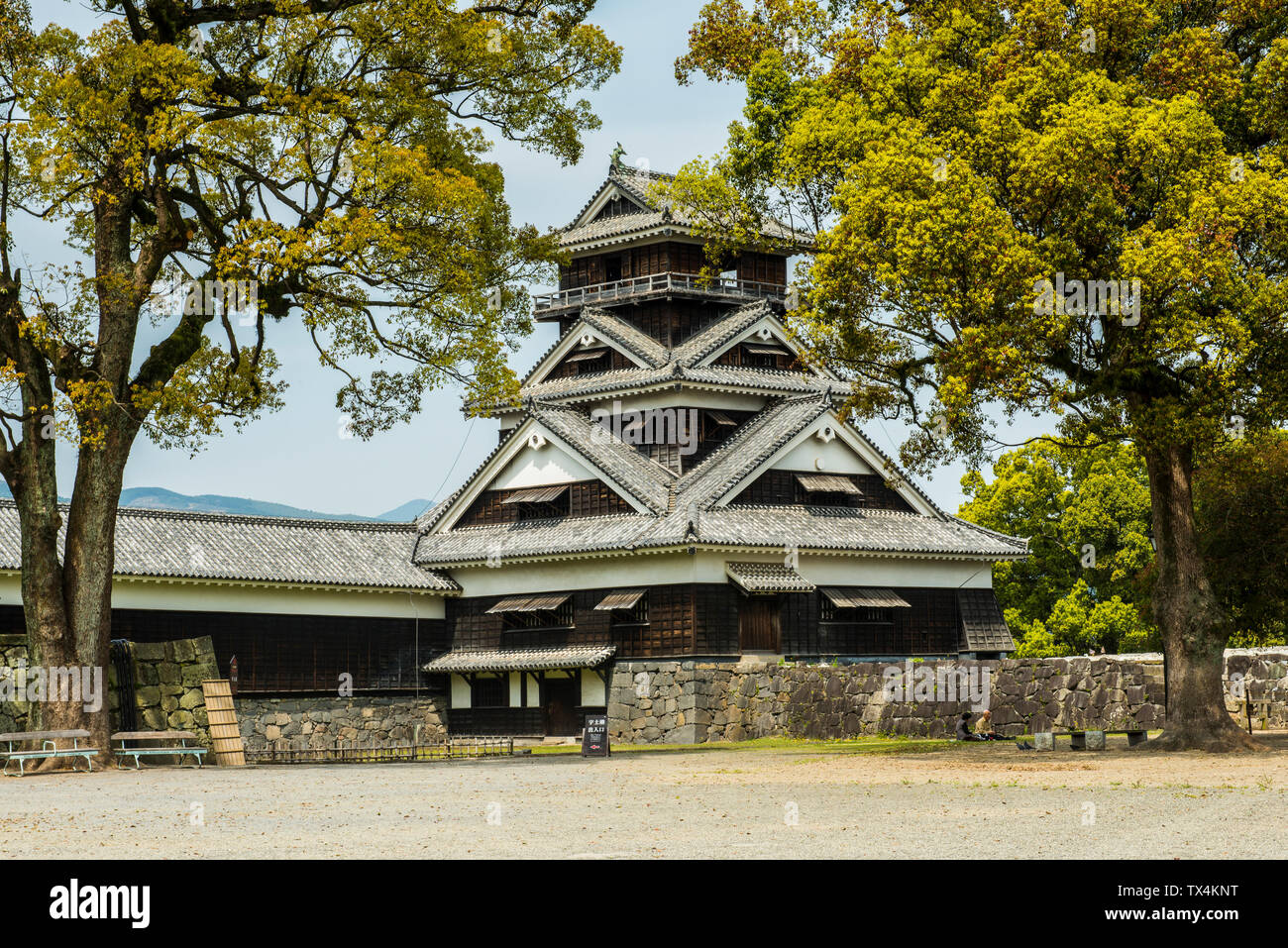 Japan, Kumamoto, view to Kumamoto Castle Stock Photo