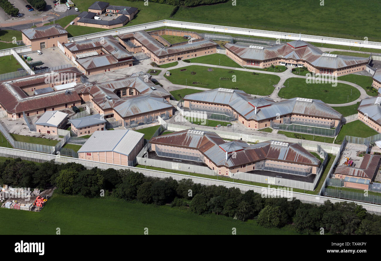 aerial view of HMP Lancaster Farms prison, Lancashire Stock Photo - Alamy