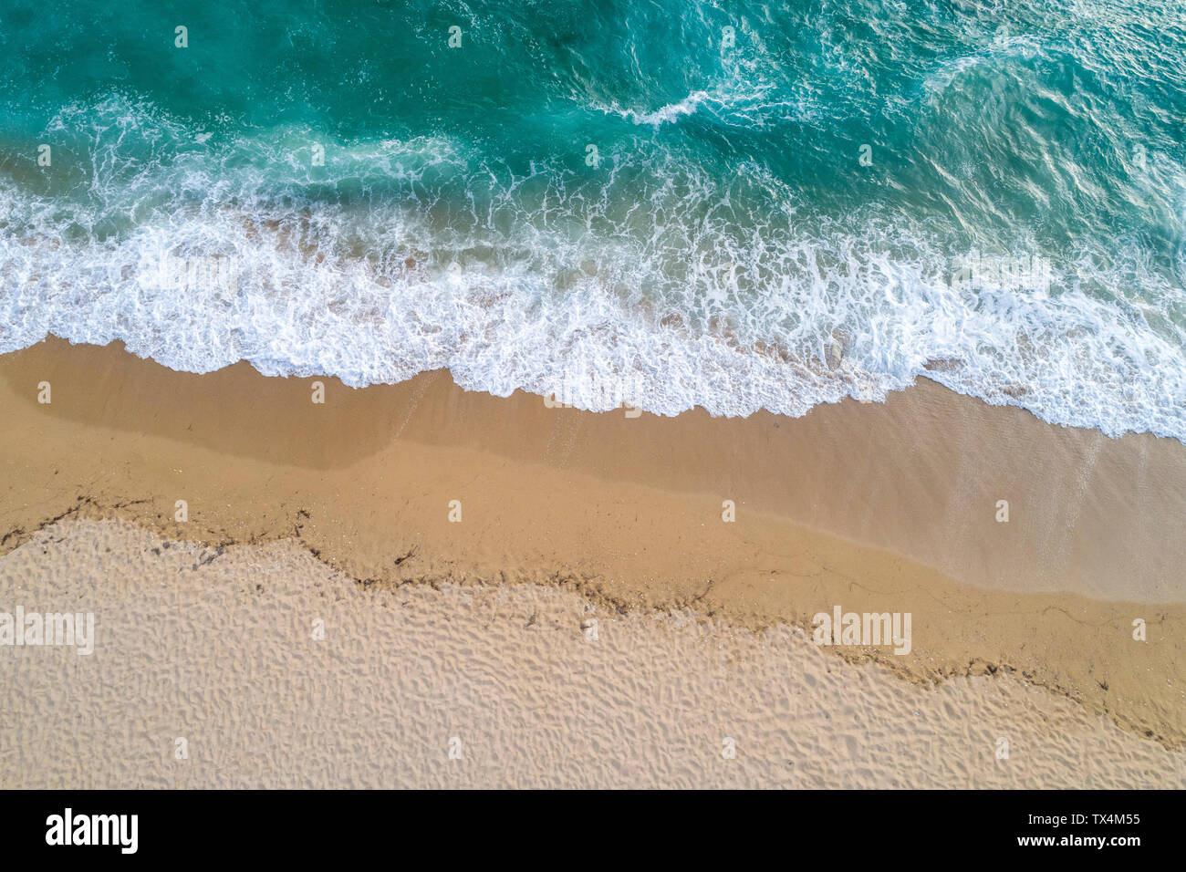 Greece, Preveza, aerial view beach and sea at Vrachos Beach Stock Photo