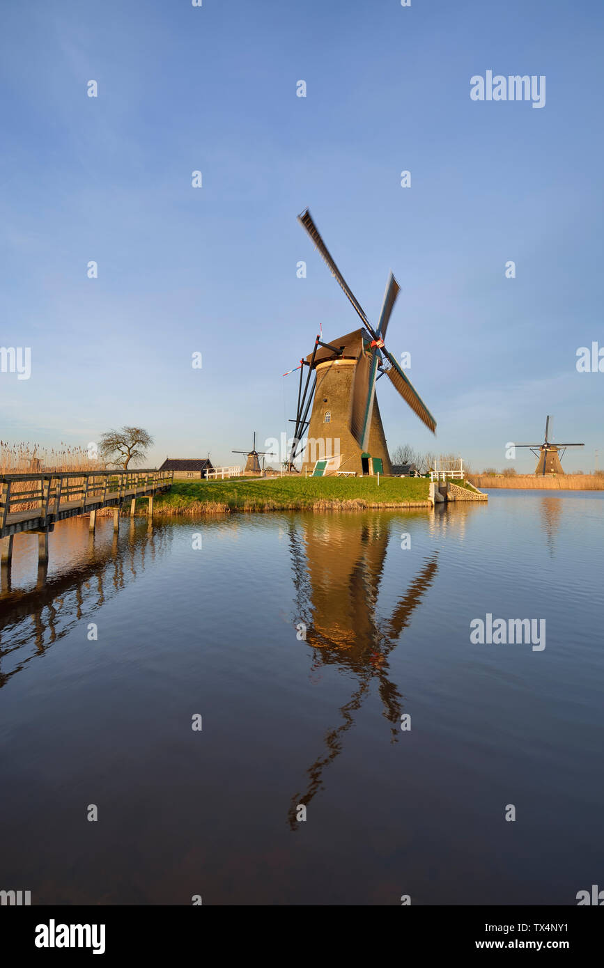 Holland, South Holland, Kinderdijk, wind mill Stock Photo