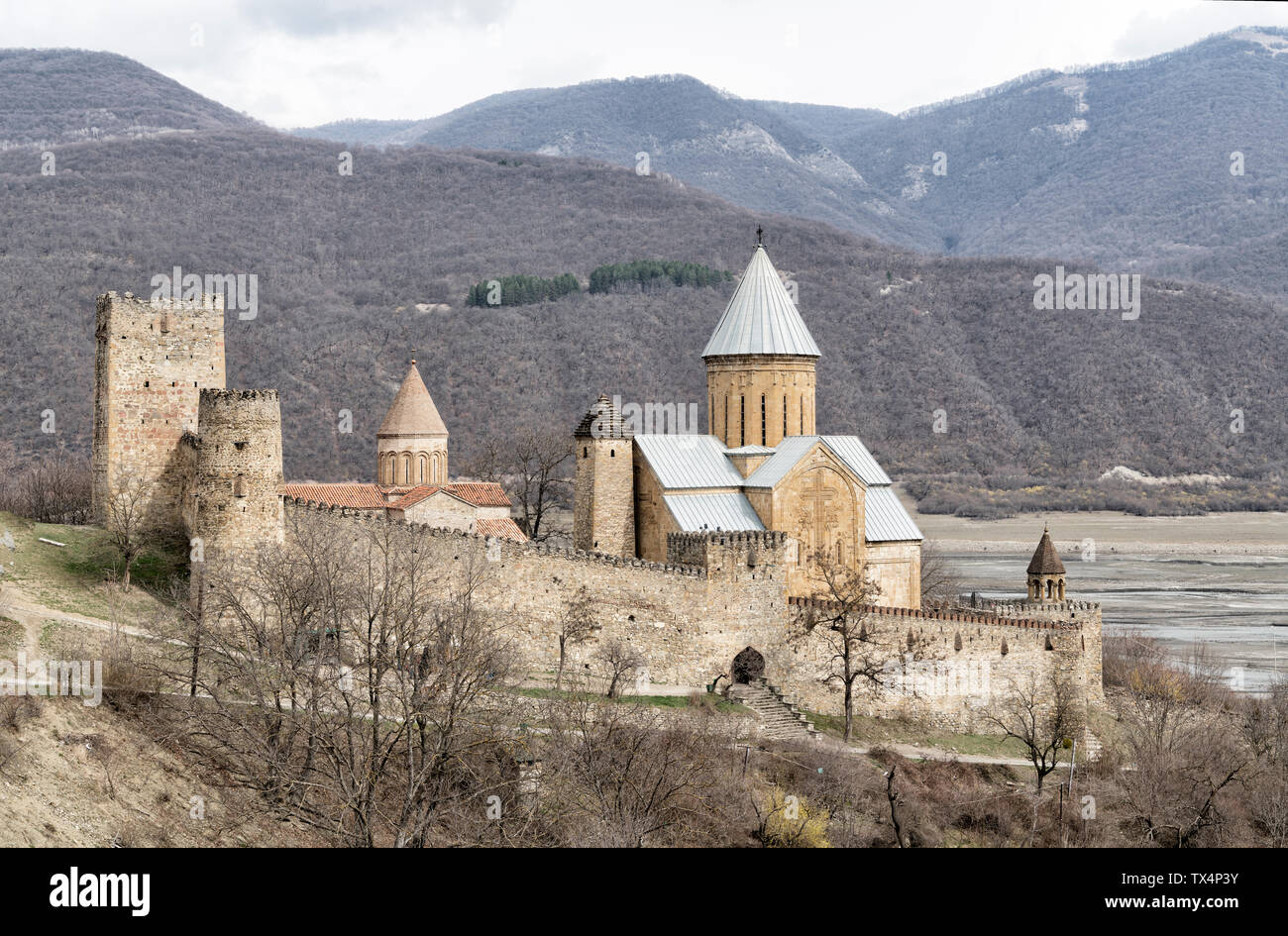 Georgia, Ananuri Fortress Complex Stock Photo