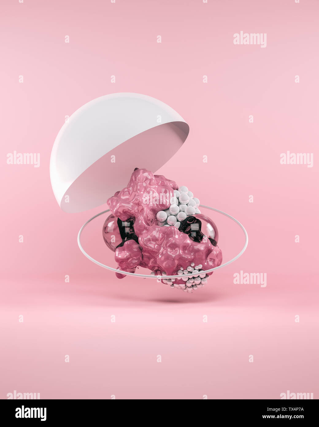 Abstract bubbles on pink background Stock Photo - Alamy