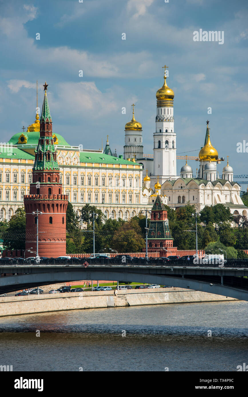 Russia, Moscow seen from a river cruise along the Moskva Stock Photo