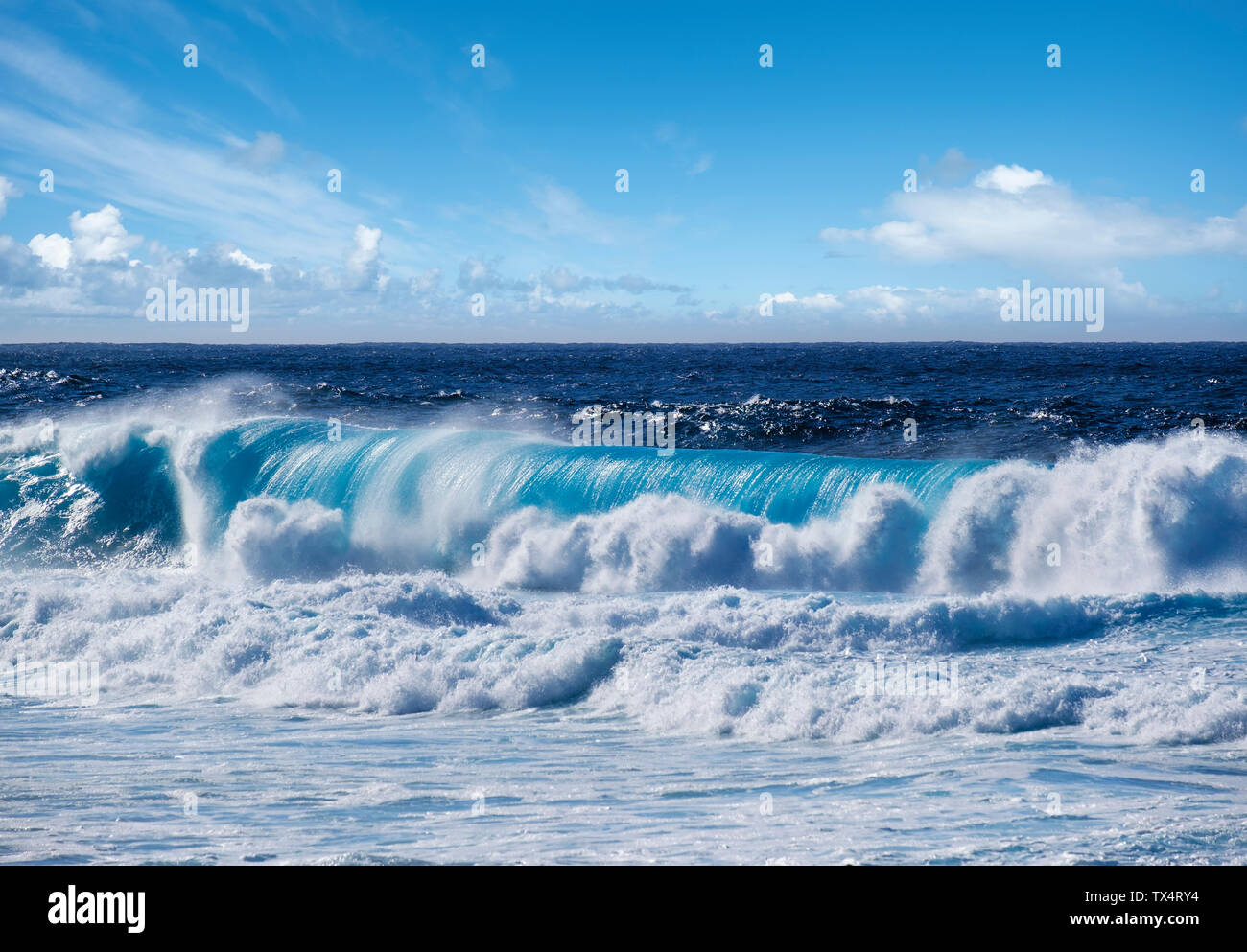 Spain, Canary Islands, Lanzarote, Tinajo, breaking wave Stock Photo