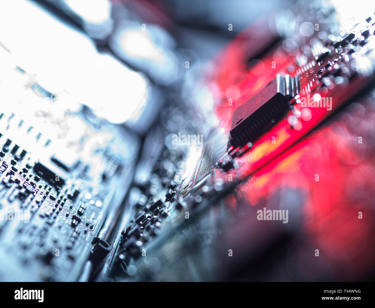 Detail of computer hardware electronics Stock Photo