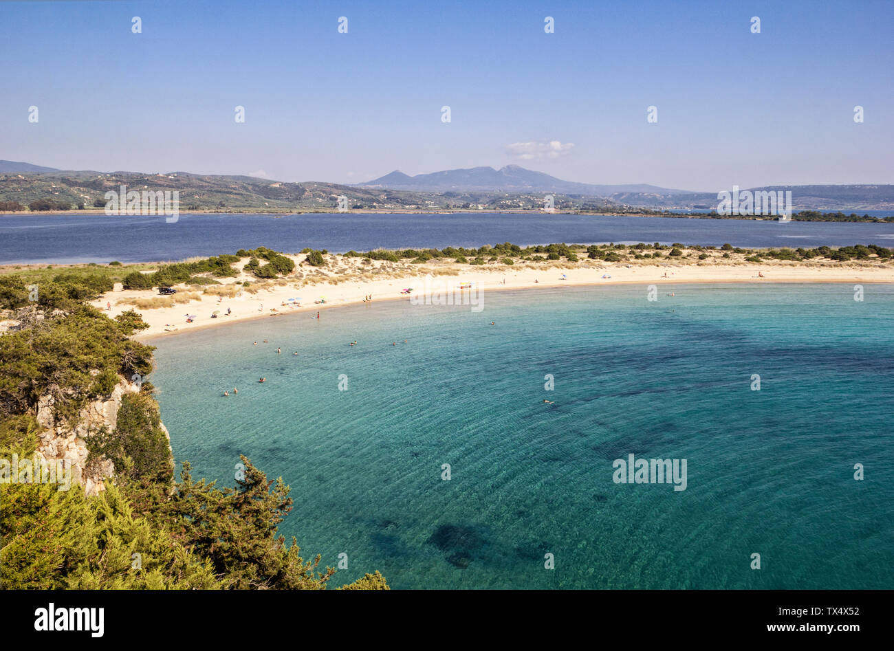 Greece, Messenia, Gialova Lagoon, Voidokilia beach Stock Photo