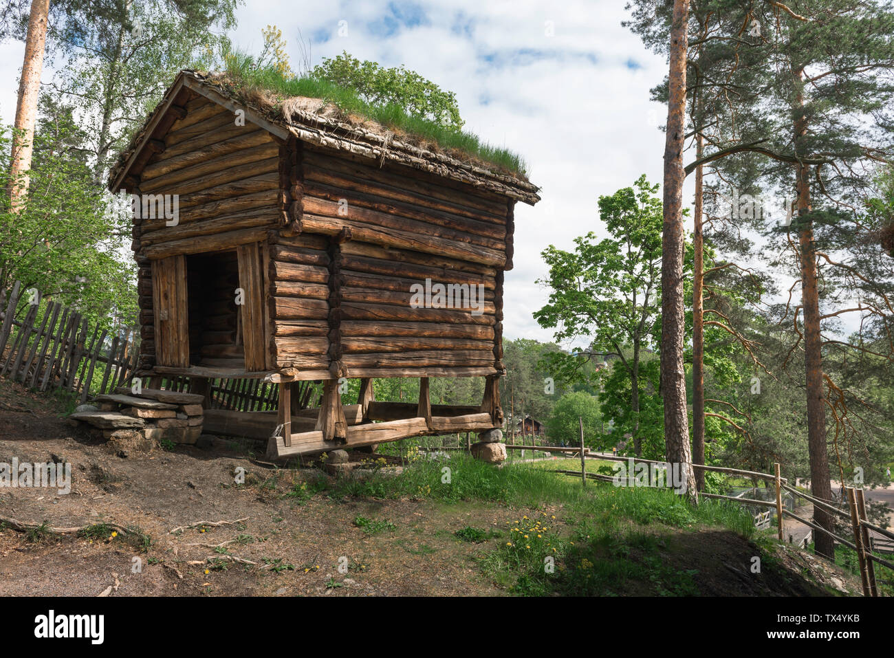 Barn Norway, view of a traditional wooden storehouse dating from the 18th  century sited in the Norsk Folkemuseum in Bygdøy, Oslo, Norway Stock Photo  - Alamy