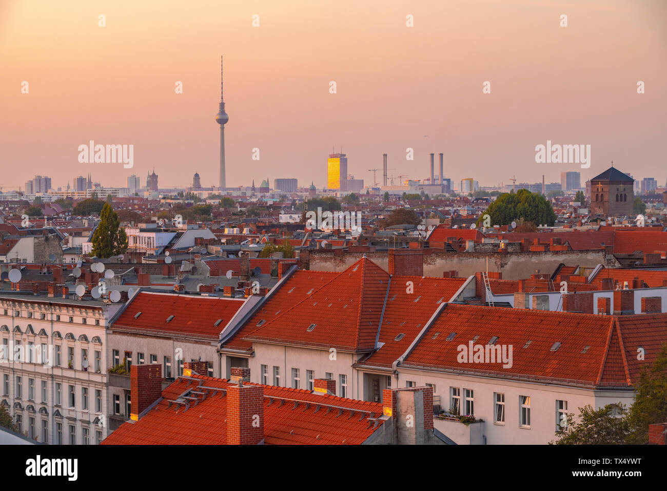 Germany, Berlin, skyline by sunset Stock Photo