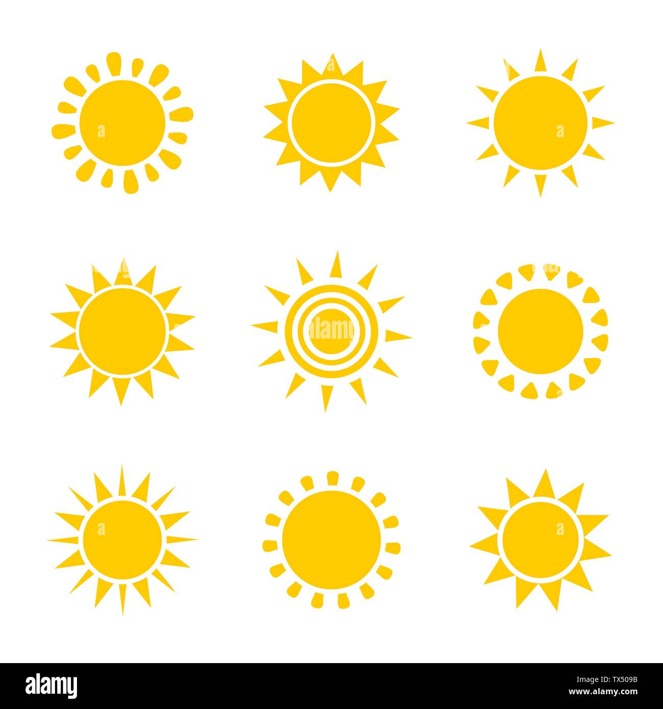 Sun icons. Vector illustration Stock Vector Image & Art - Alamy