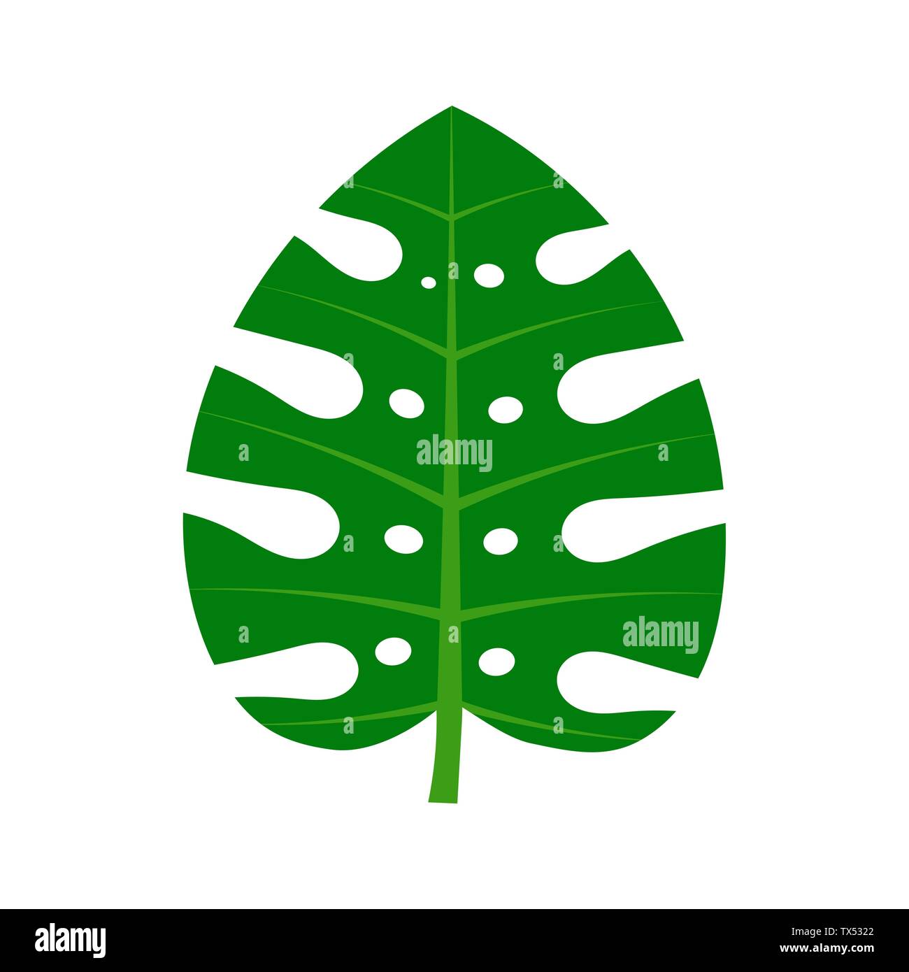 Single monstera leaf icon. Vector illustration Stock Vector Image & Art ...