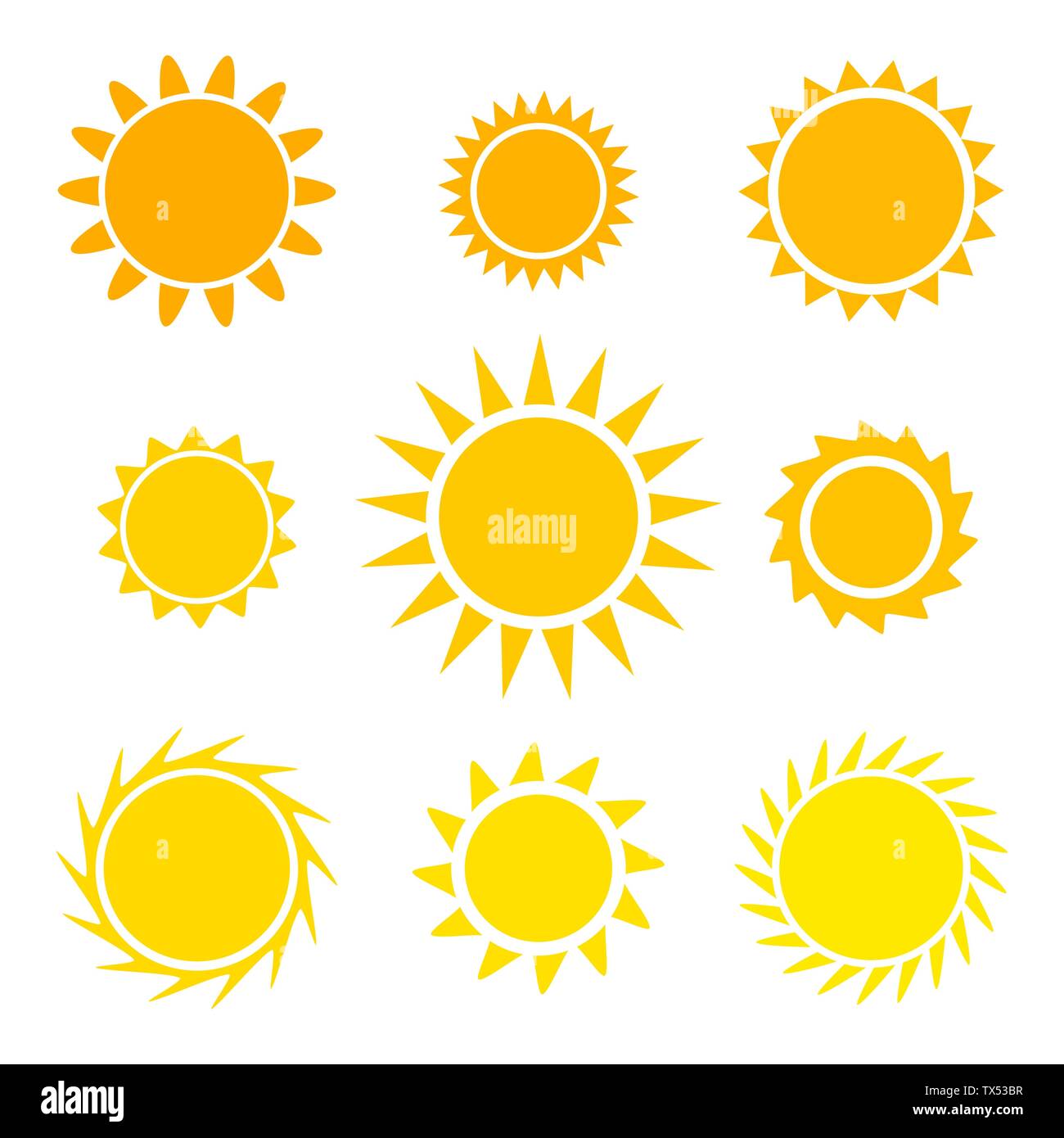Flat design sun icons. Vector illustration Stock Vector Image & Art - Alamy