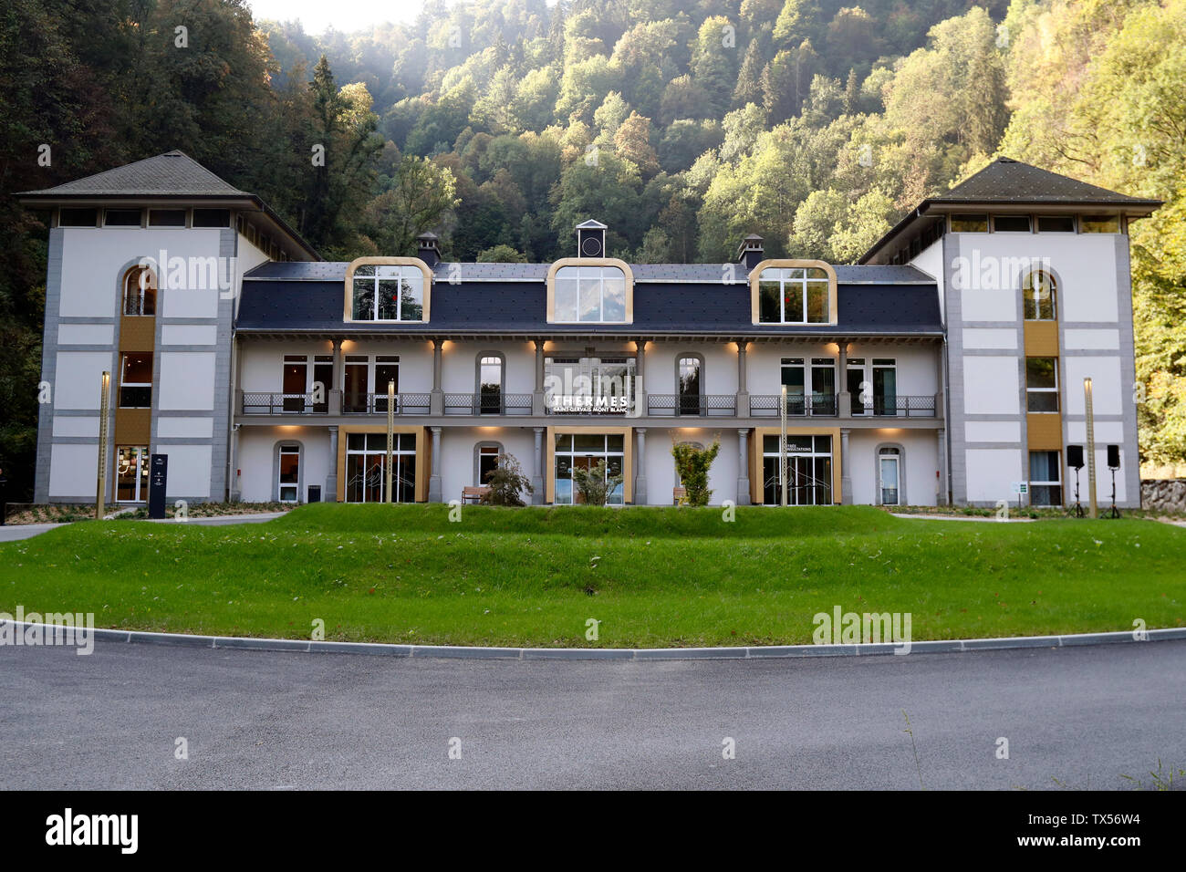 Saint-Gervais Mont-Blanc thermal spa Stock Photo