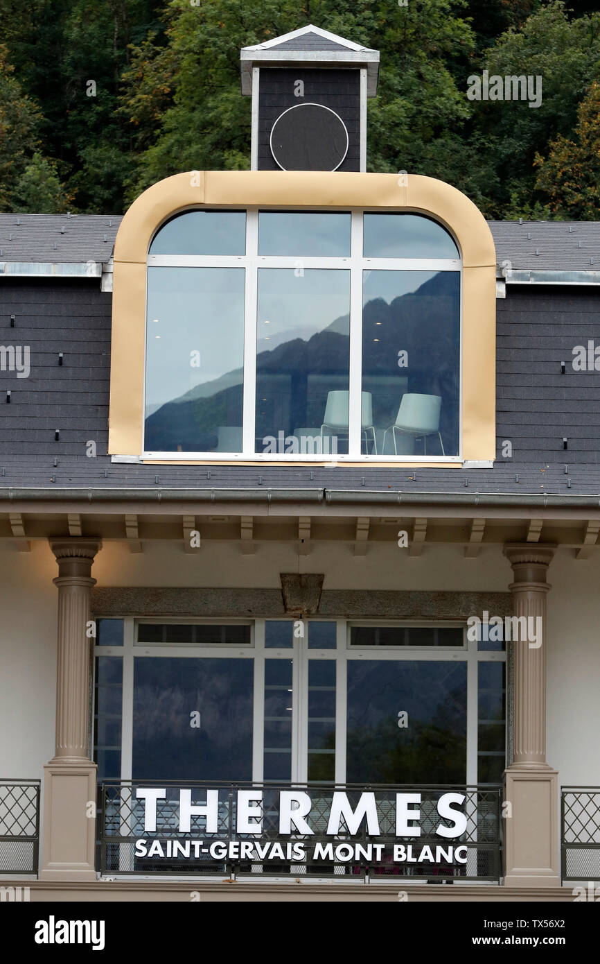 Saint-Gervais Mont-Blanc thermal spa Stock Photo