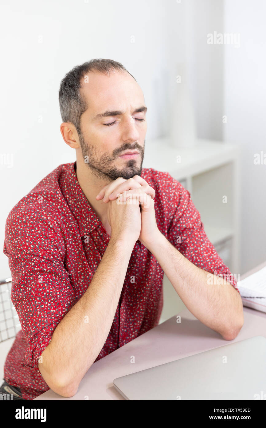 meditating. Stock Photo