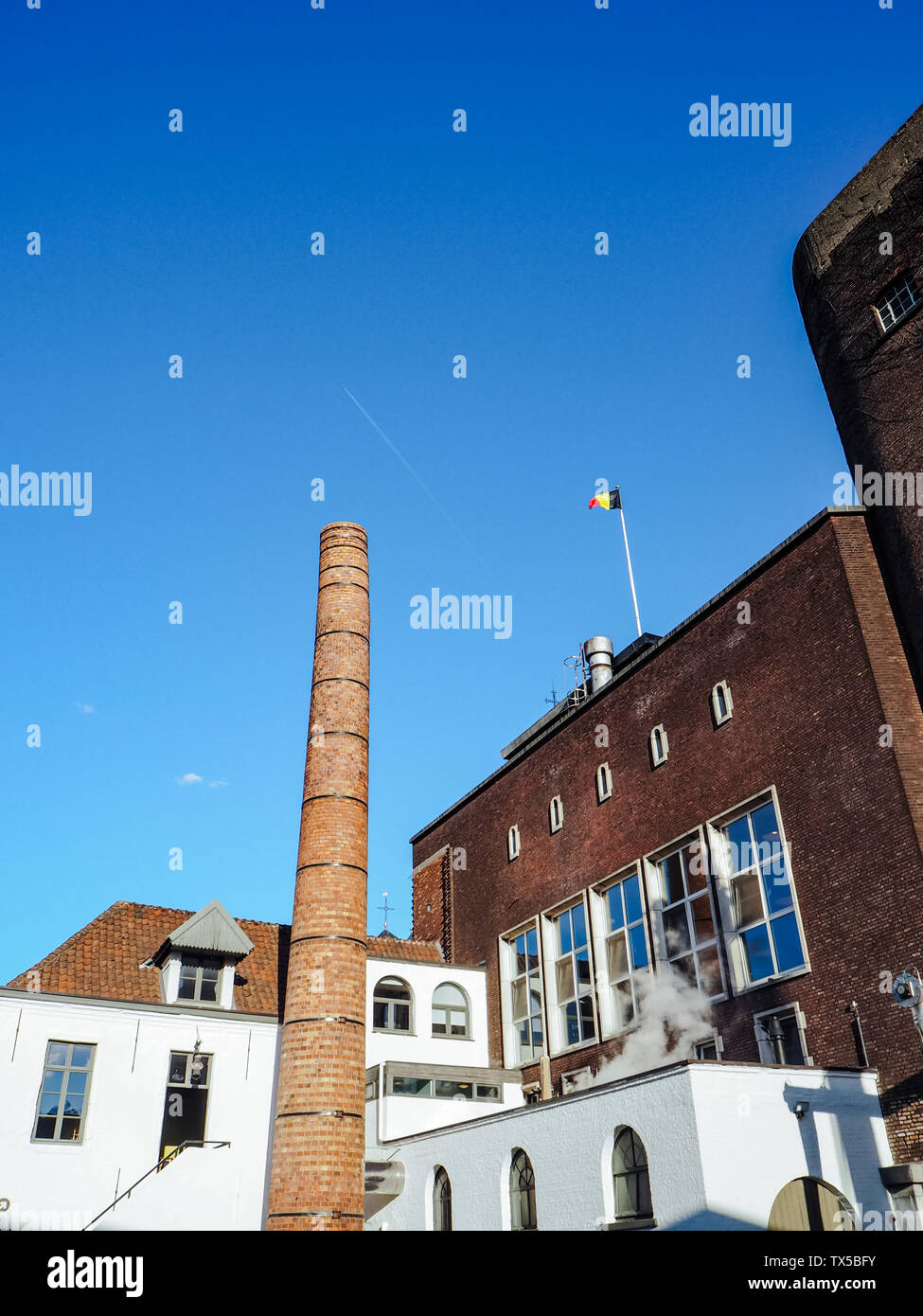 October 2018 - Mechelen, Belgium: Main buildings and production plant of the beer brewery Het Anker Stock Photo