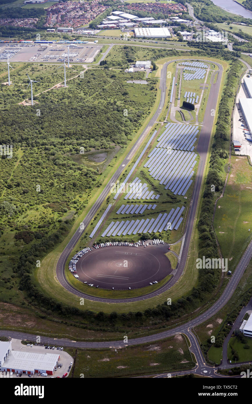 aerial view of Nissan Motor Manufacturing test track at Washington, Sunderland, Tyne & Wear, UK Stock Photo