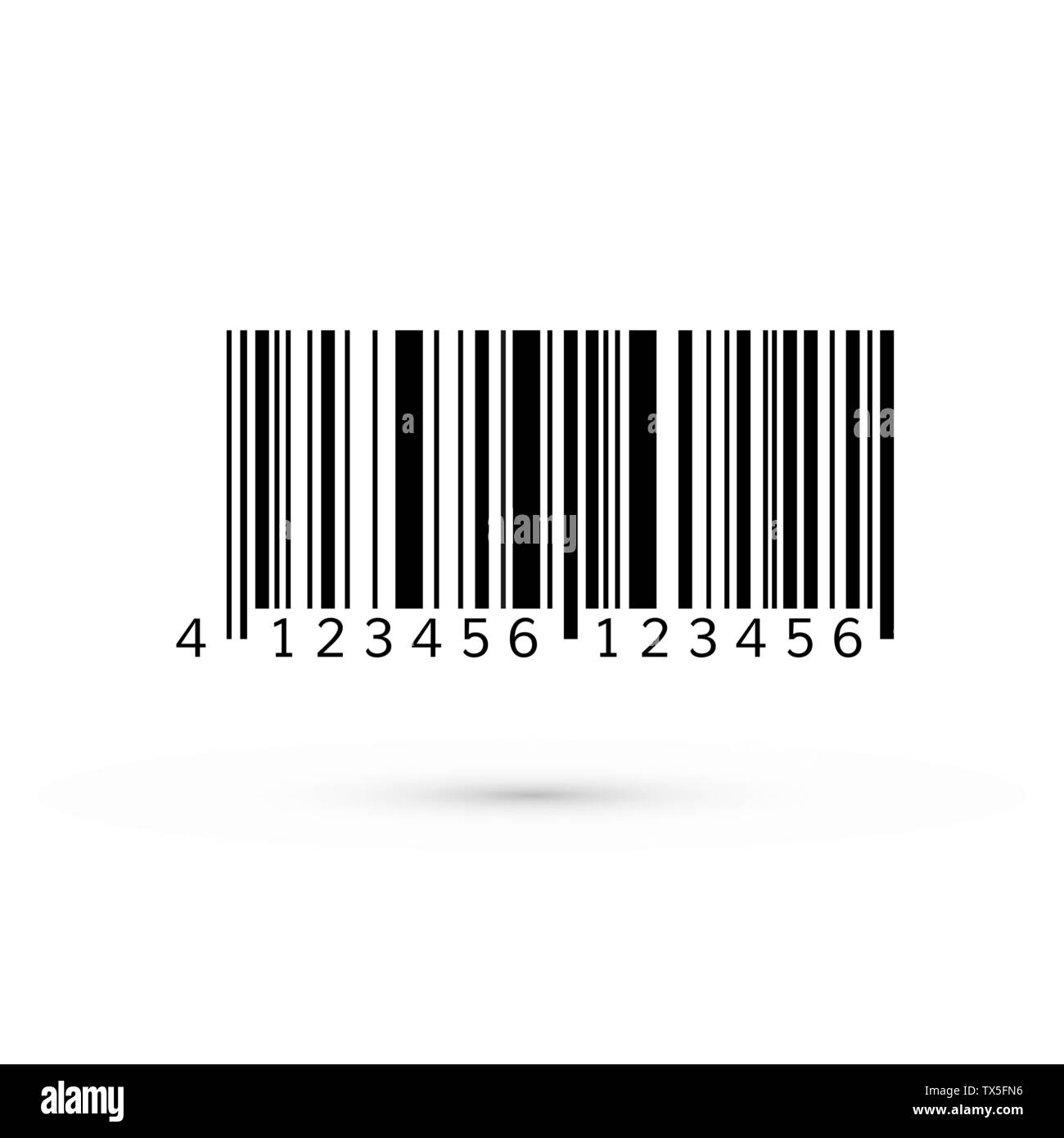Unique realistic bar code. Striped identification information about product. Vector illustration isolated on white background Stock Vector