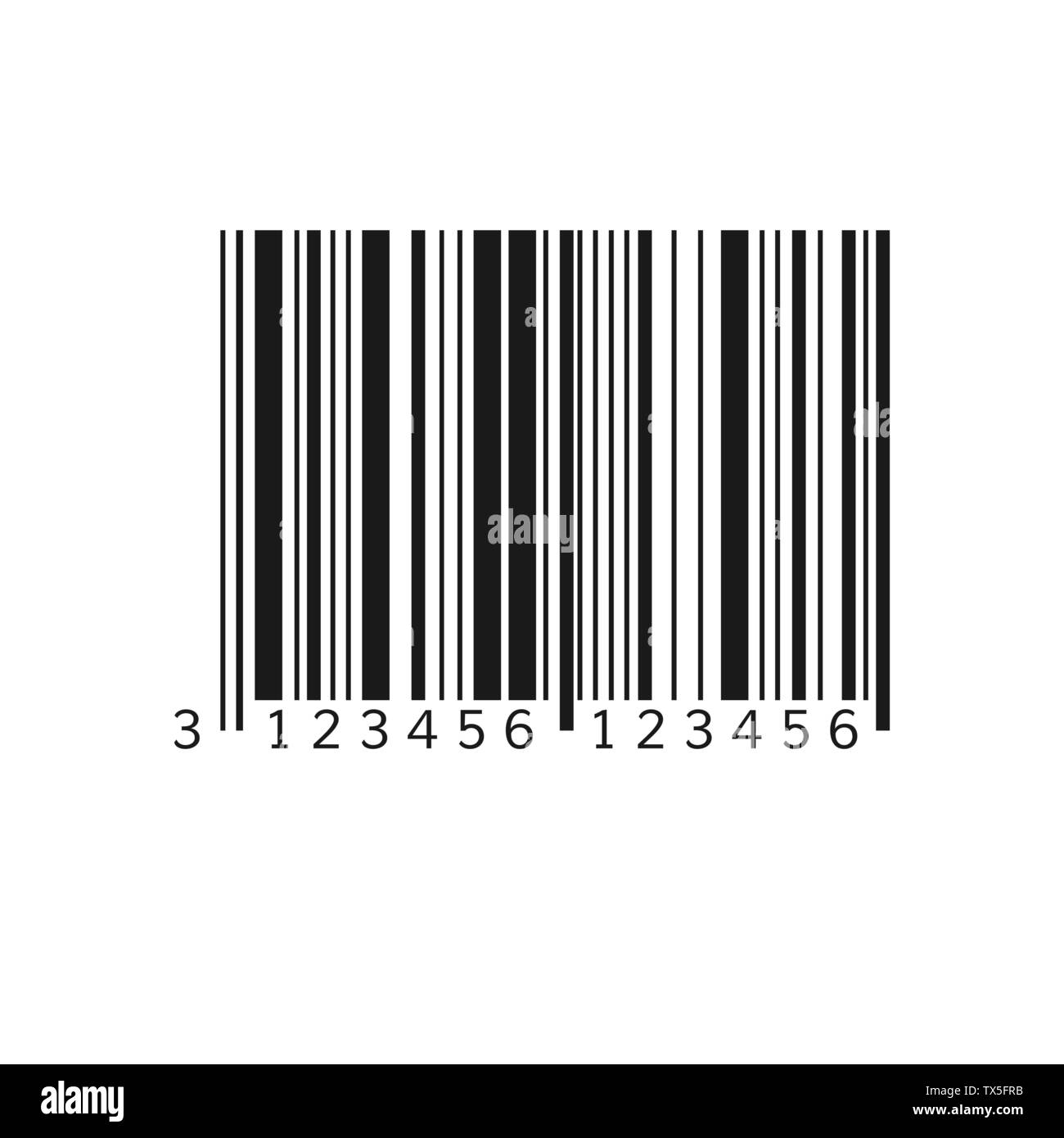 Unique bar code. Striped identification information about product. Vector illustration isolated on white background Stock Vector