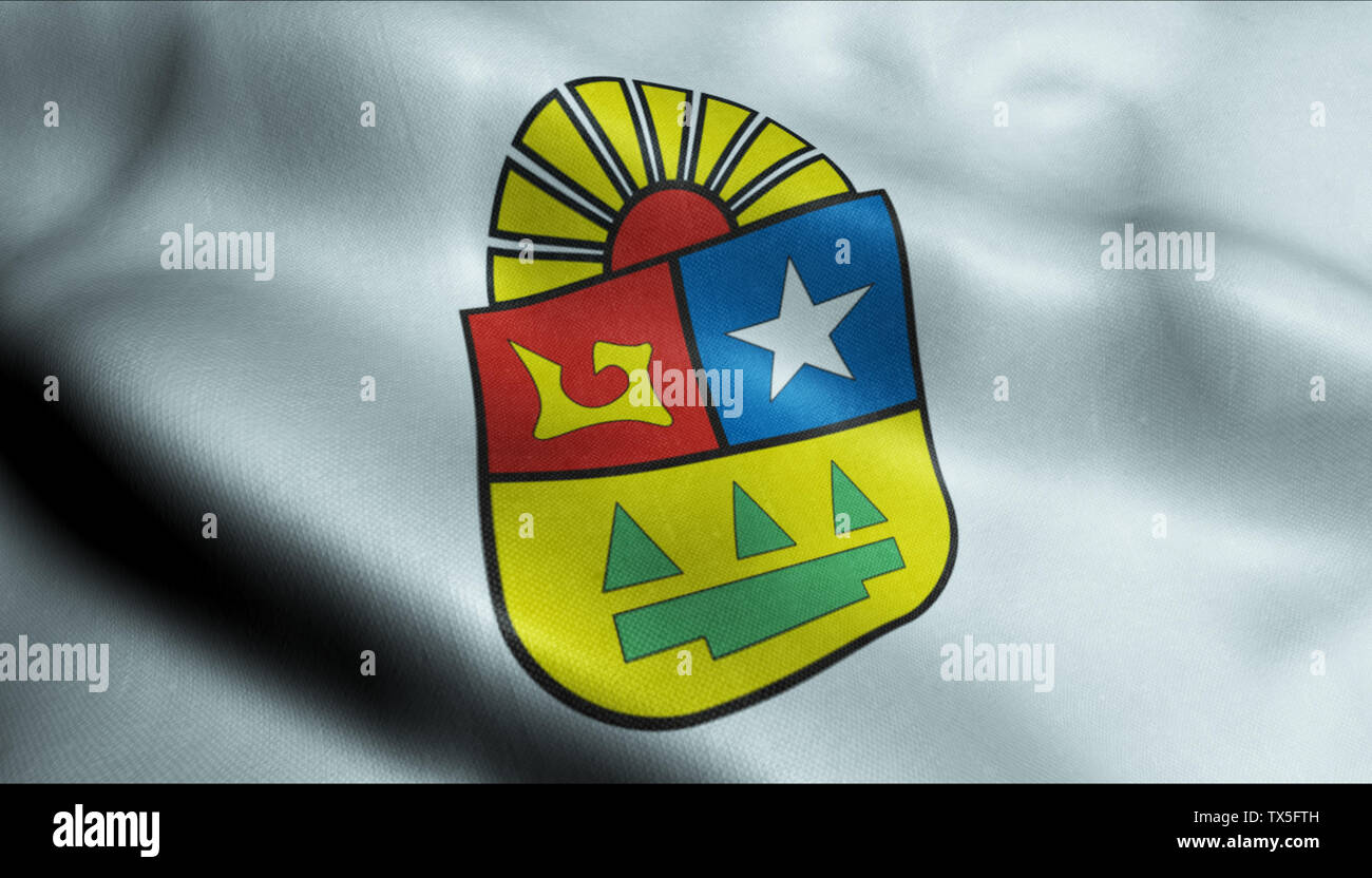 3D Waving Flag of Quintana Roo City Closeup View Stock Photo - Alamy