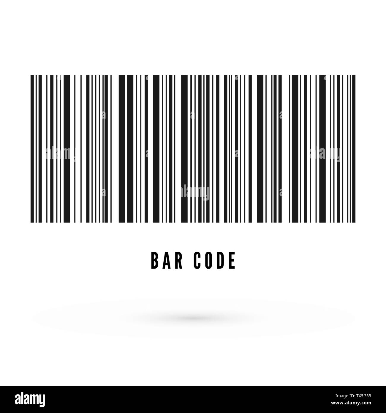 Unique bar code template. Information about product. Vector illustration isolated on white background Stock Vector