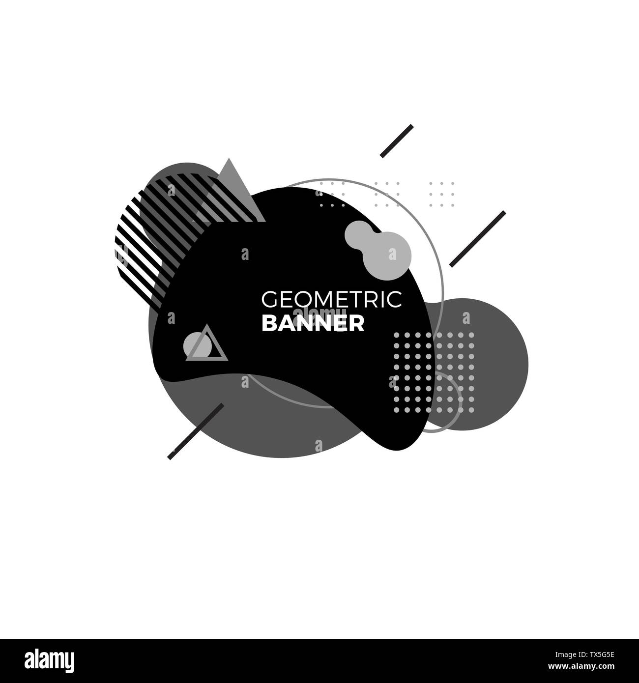 Creative Geometric Banner Template Black And White Gradient