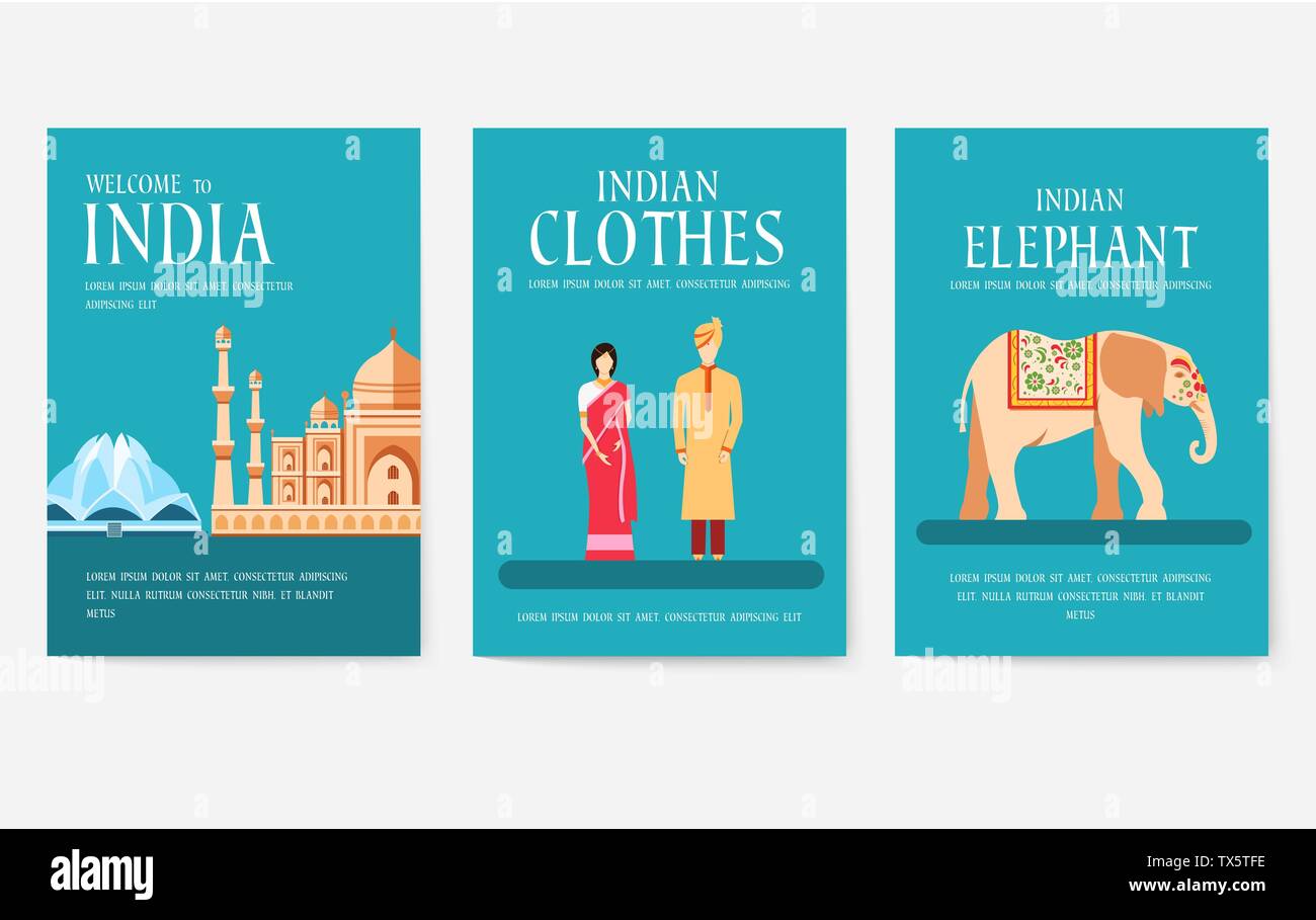 Set of India country ornament travel tour concept. Culture traditional,  magazine, book, poster, abstract, element. Vector decorative ethnic  greeting card or invitation design Stock Vector Image & Art - Alamy