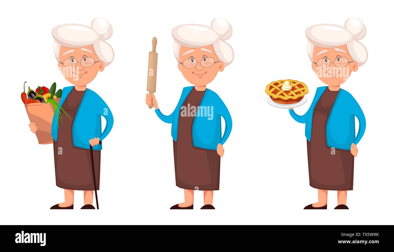 https://c8.alamy.com/comp/TX5W9K/grandmother-set-of-three-poses-cute-cartoon-character-grandma-with-vegetables-with-pie-and-with-rolling-pin-happy-grandparents-day-vector-illust-TX5W9K.jpg