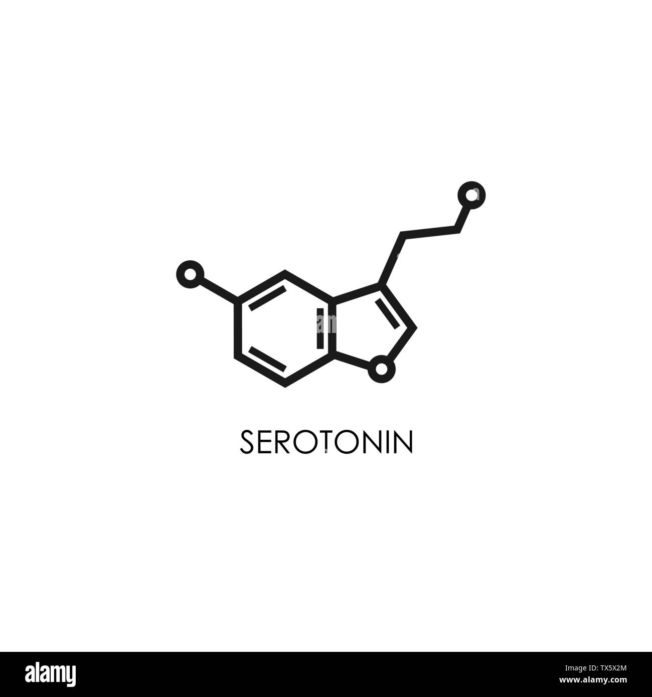 Serotonin Molecular Structure Neurotransmitter Molecule Skeletal