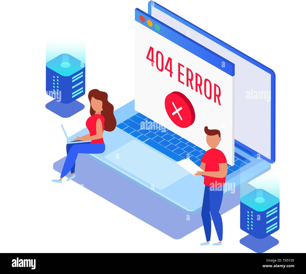 Template for web page with 404 error Stock Vector