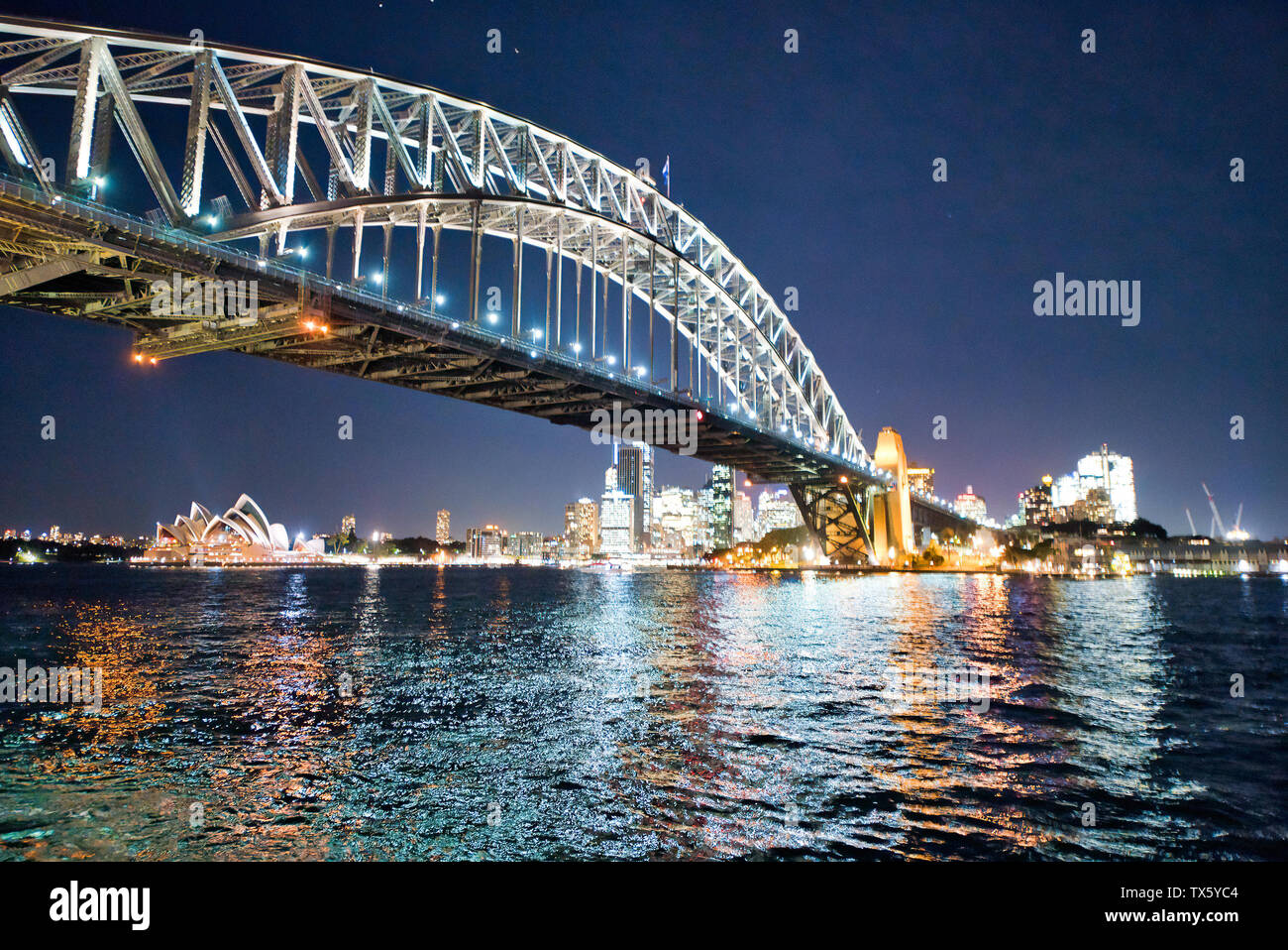 Sydney Harbor Bridge at night Stock Photo - Alamy