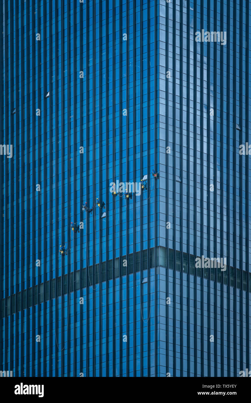 Highaltitude glass cleaning Stock Photo Alamy