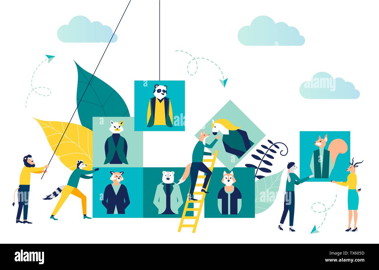 Business graph open vacancy business - Business Graph Open Vacancy Business Company Looking For An Employee For A Job Flat Color Icons Businessmen Are Considering A Resume Creative Vector Illustration TX605D 