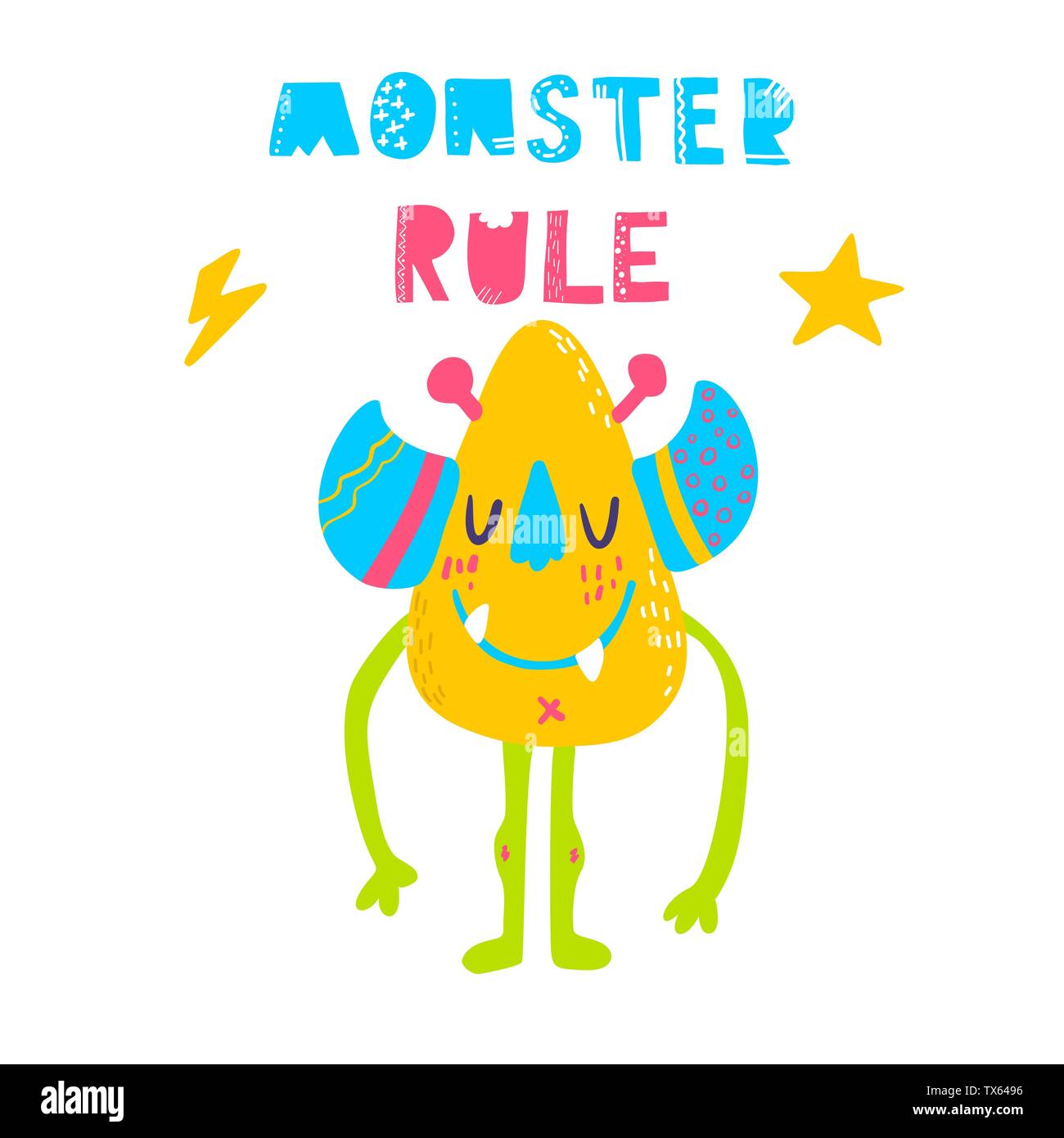 Vector isolated cute cartoon monster Stock Vector Image & Art Alamy