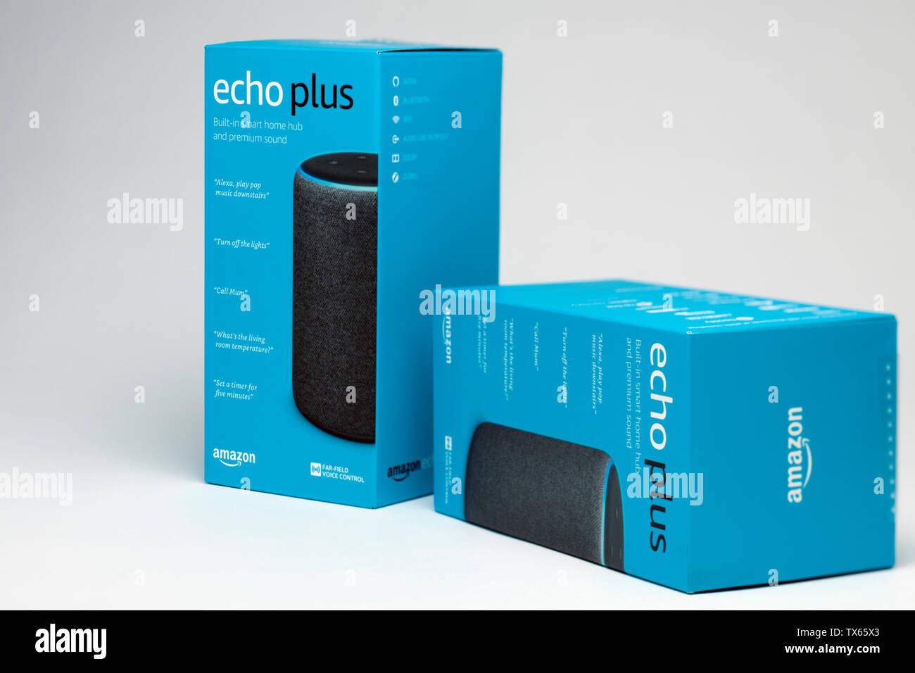 Amazon alexa echo plus second generation Stock Photo - Alamy