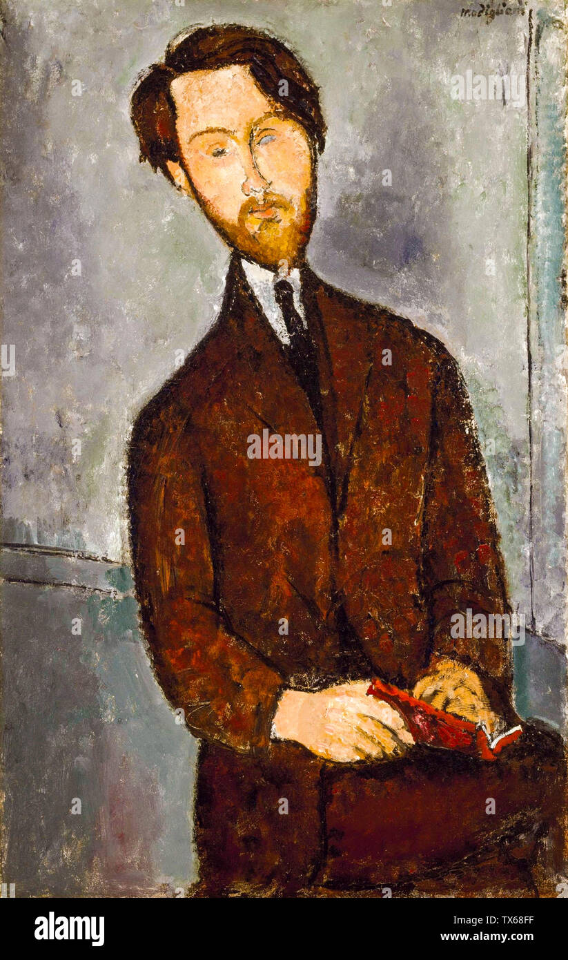Amedeo Modigliani, Léopold Zborowski, portrait painting, circa 1911 Stock Photo