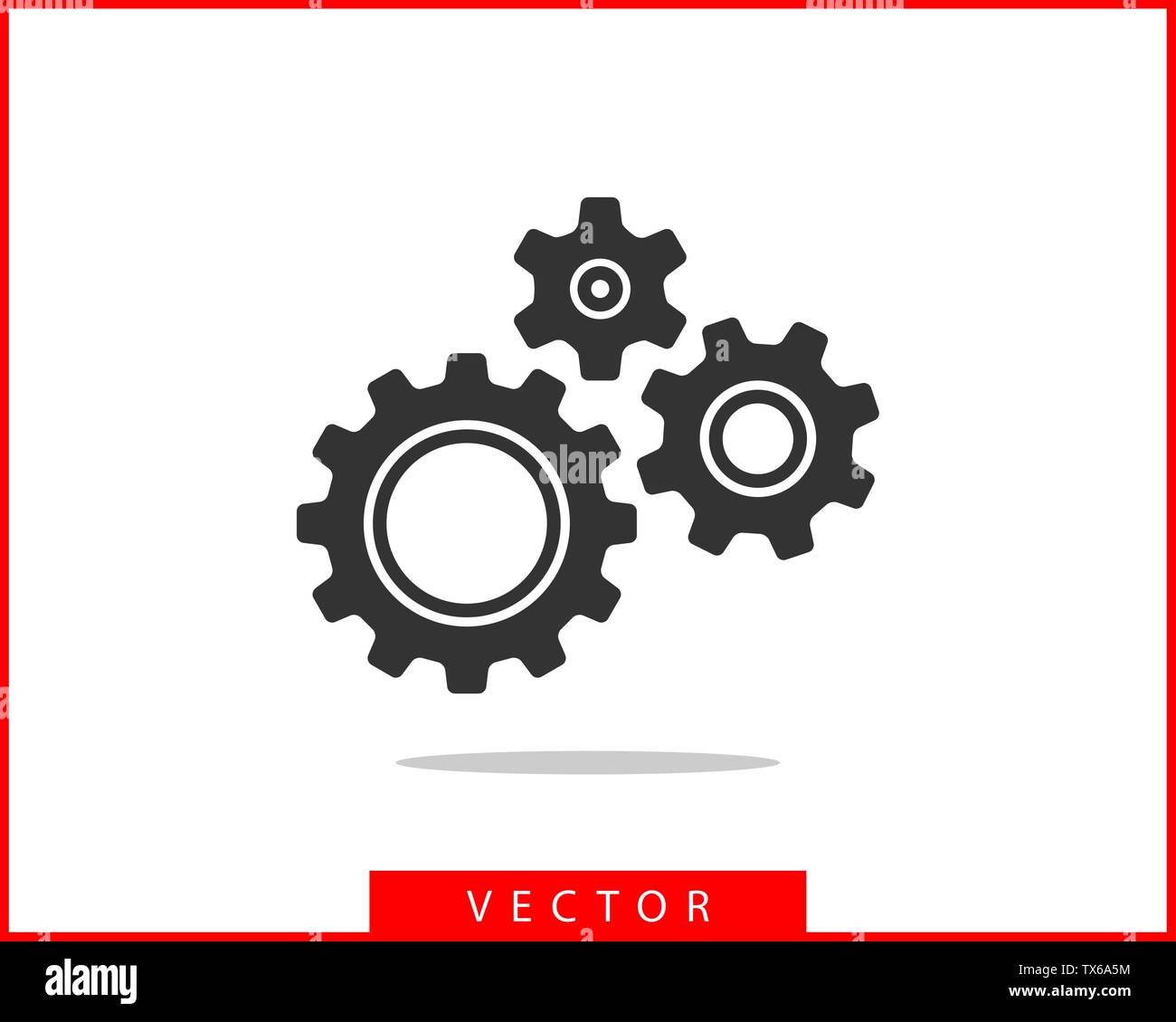 Metal gears and cogs vector. Gear icon flat design. Mechanism wheels ...