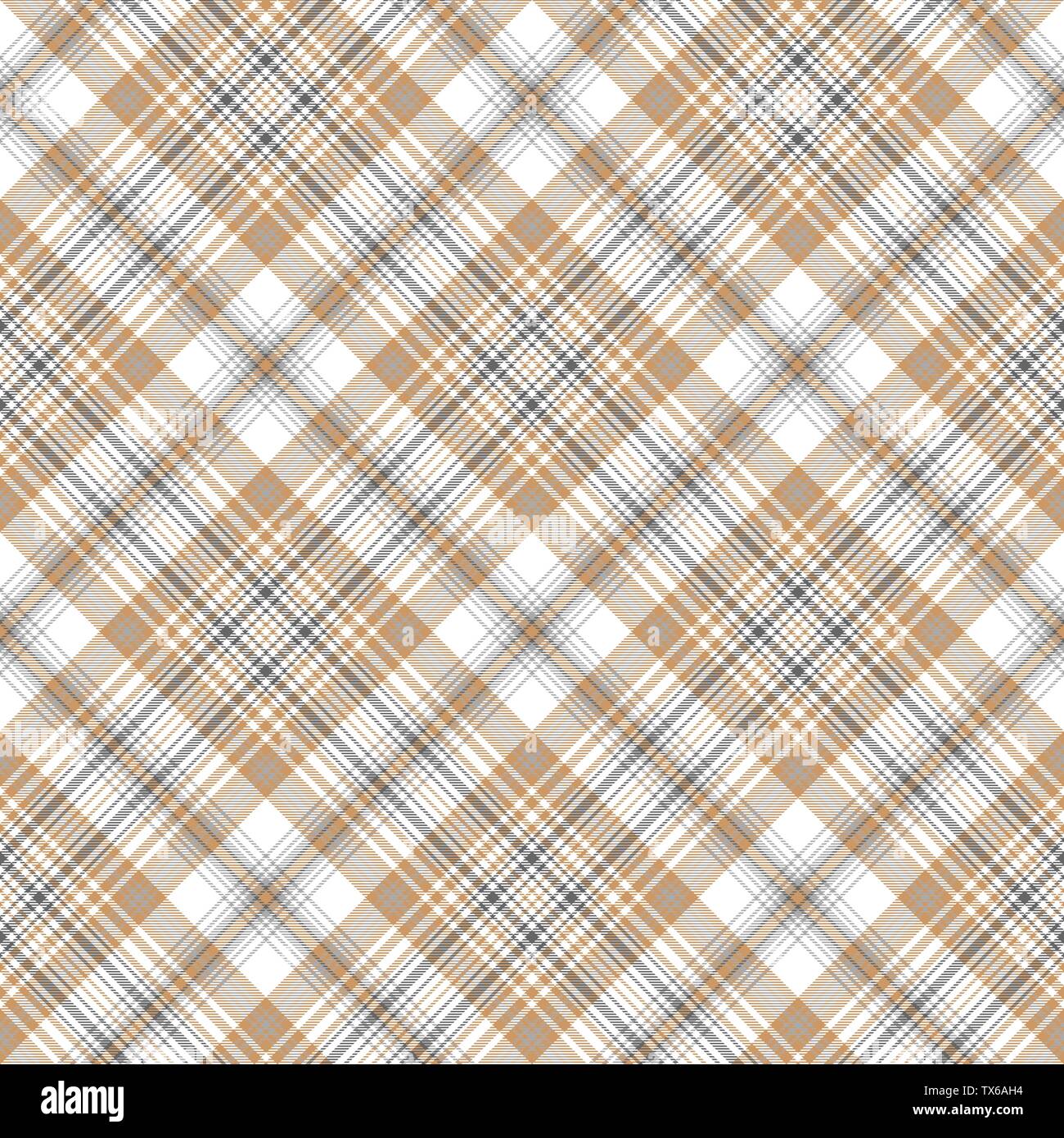 Gold and platinum color check plaid seamless pattern. Vector illustration. Stock Vector
