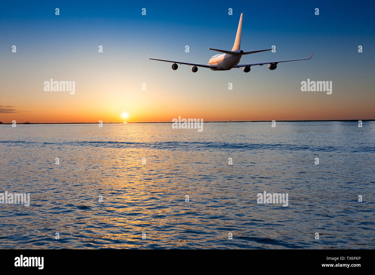 3D rendering of an airplane take off / Landing Stock Photo