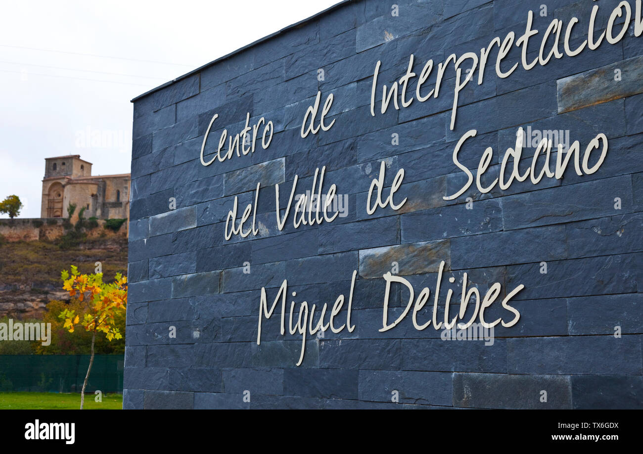 Centro de Interpretación del Valle de Sedano Miguel Delibes. Sedano. Valle de Sedano. Cañón del Ebro. BURGOS. CASTILLA Y LEÓN. ESPAÑA Stock Photo