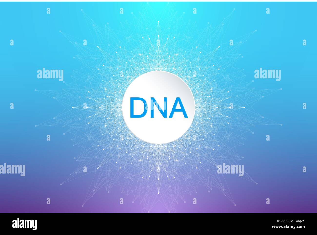 Colorful molecules background. DNA helix, DNA strand, DNA Test. Molecule or atom, neurons. Abstract structure for science or medical background Stock Vector