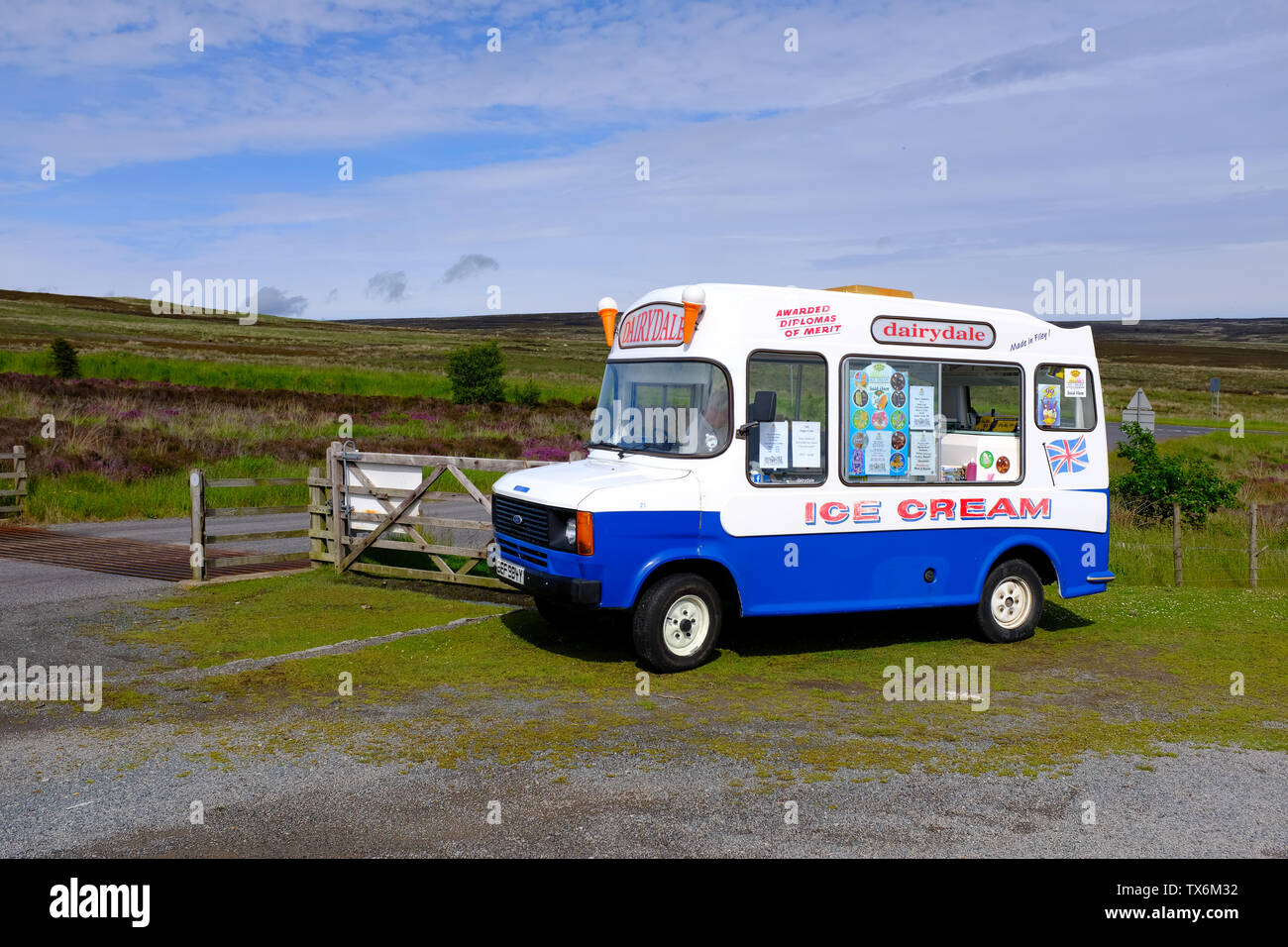 Ice cream van on the North Yorkshire Moors UK Stock Photo Alamy
